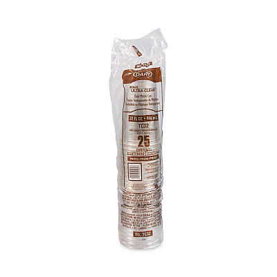 Dart Ultra Clear PETE Cold Cups, 32 oz, Clear, 300/Carton (DCCTC32)