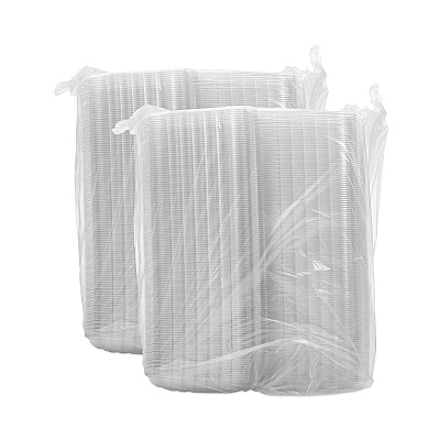 Dart ClearSeal Hinged-Lid Plastic Containers, 3-Compartment, 9.4 x 8.9 x 3, Plastic, 100/Bag, 2 Bags/Carton (DCCC95PST3)