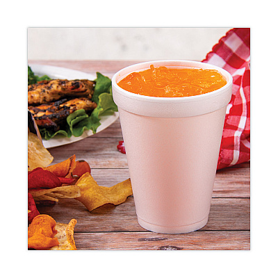 Dart Foam Drink Cups, 12 oz, White, 25/Pack (DCC12J12BG)