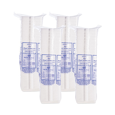 Dart Foam Hinged Lid Container, Hot Dog Container, 3.8 x 7.1 x 2.3, White,125/Bag, 4 Bags/Carton (DCC72HT1)