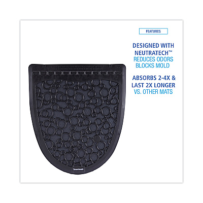 Boardwalk Urinal Mat 2.0, Rubber, 17.5 x 20, Black/Black, 6/Carton (BWKUMBB)