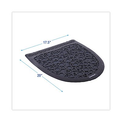 Boardwalk Urinal Mat 2.0, Rubber, 17.5 x 20, Black/Black, 6/Carton (BWKUMBB)