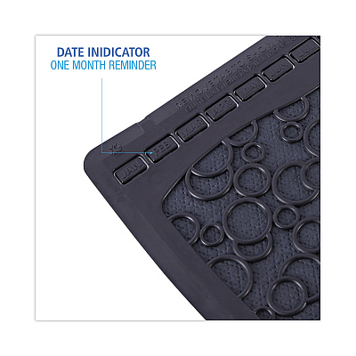 Boardwalk Urinal Mat 2.0, Rubber, 17.5 x 20, Black/Black, 6/Carton (BWKUMBB)
