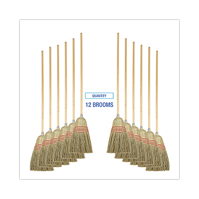 Boardwalk Parlor Broom, Yucca/Corn Fiber Bristles, 56" Overall Length, Natural, 12/Carton (BWK926YCT)