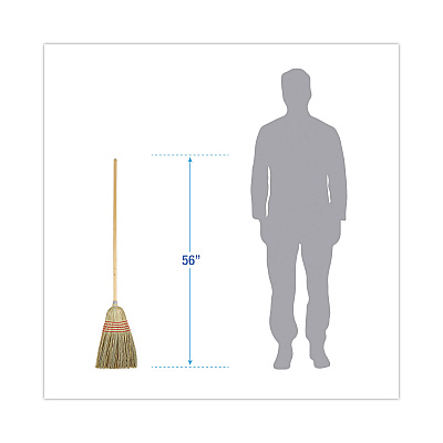 Boardwalk Parlor Broom, Yucca/Corn Fiber Bristles, 56" Overall Length, Natural, 12/Carton (BWK926YCT)