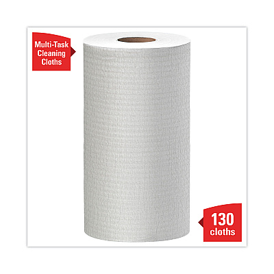 WypAll General Clean X60 Cloths, Small Roll, 13.5 x 19.6, White, 130/Roll, 6 Rolls/Carton (KCC35421)