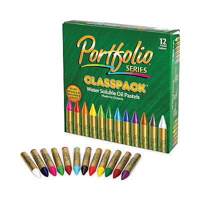 Crayola Portfolio Series Oil Pastels, 12 Assorted Colors, 300/Carton (CYO523630)