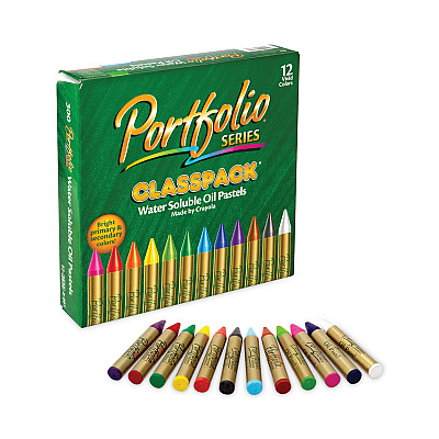 Crayola Portfolio Series Oil Pastels, 12 Assorted Colors, 300/Carton (CYO523630)
