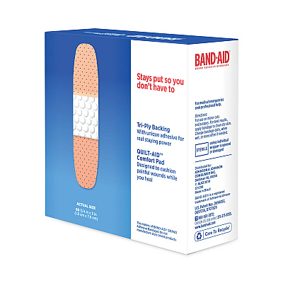 BAND-AID Plastic Adhesive Bandages, 0.75 x 3, 60/Box (JOJ100563500)