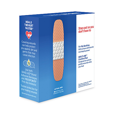 BAND-AID Plastic Adhesive Bandages, 0.75 x 3, 60/Box (JOJ100563500)
