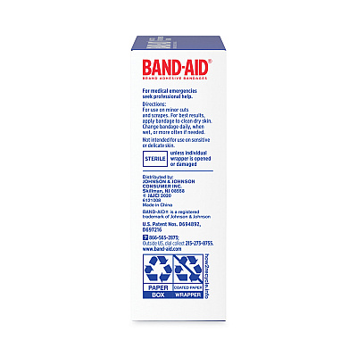 BAND-AID Flexible Fabric Adhesive Tough Strip Bandages, 1 x 4, 20/Box (JOJ4408)