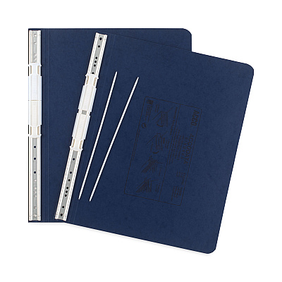 ACCO PRESSTEX Covers with Storage Hooks, 2 Posts, 6" Capacity, 12 x 8.5, Dark Blue (ACC54133)