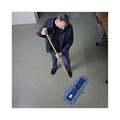 Boardwalk Clip-On Dust Mop Handle, Lacquered Wood, Swivel Head, 1" dia x 60", Natural (BWK1490)