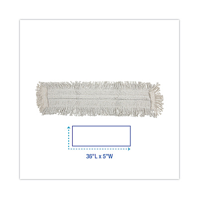 Boardwalk Disposable Dust Mop Head W/sewn Center Fringe, Cotton/synthetic, 36w X 5d, White (BWK1636)