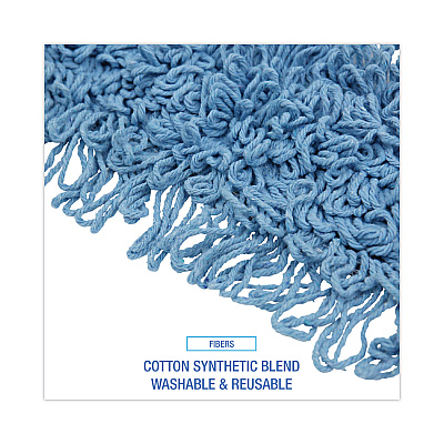 Boardwalk Mop Head, Dust, Looped-End, Cotton/Synthetic Fibers, 18 x 5, Blue (BWK1118)