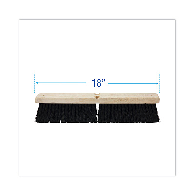 Boardwalk Floor Brush Head, 3" Black Medium Weight Polypropylene Bristles, 18" Brush (BWK20618)