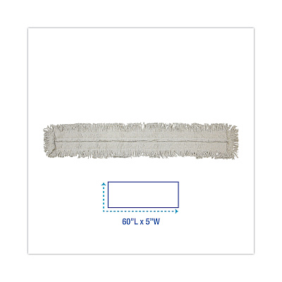 Boardwalk Disposable Dust Mop Head, Cotton, Cut-End, 60w x 5d (BWK1660CT)