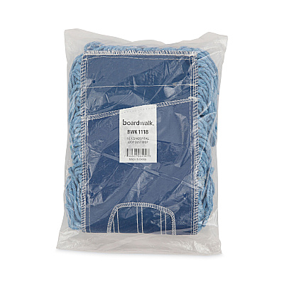 Boardwalk Mop Head, Dust, Looped-End, Cotton/Synthetic Fibers, 18 x 5, Blue (BWK1118)