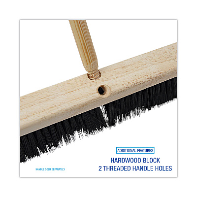 Boardwalk Floor Brush Head, 3" Black Medium Weight Polypropylene Bristles, 18" Brush (BWK20618)