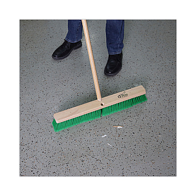 Boardwalk Floor Broom Head, 3" Green Flagged Recycled PET Plastic Bristles, 24" Brush (BWK20724)