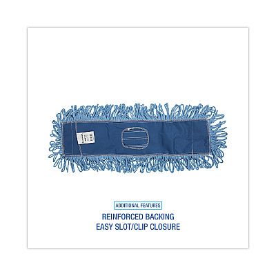 Boardwalk Mop Head, Dust, Looped-End, Cotton/Synthetic Fibers, 24 x 5, Blue (BWK1124)
