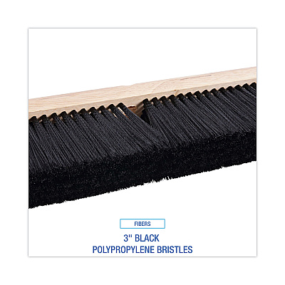 Boardwalk Floor Brush Head, 3" Black Polypropylene Bristles, 24" Brush (BWK20624)