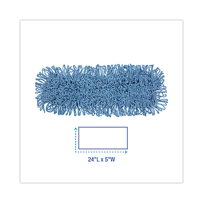 Boardwalk Mop Head, Dust, Looped-End, Cotton/Synthetic Fibers, 24 x 5, Blue (BWK1124)