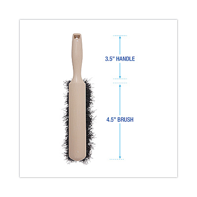 Boardwalk Counter Brush, Black Tampico Bristles, 4.5" Brush, 3.5" Tan Plastic Handle (BWK5208)