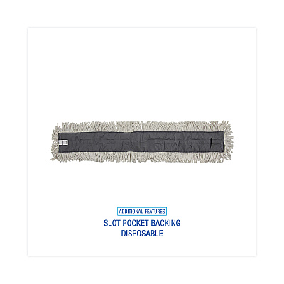 Boardwalk Mop Head, Dust, Disposable, Cotton/Synthetic Fibers, 48 x 5, White (BWK1648)