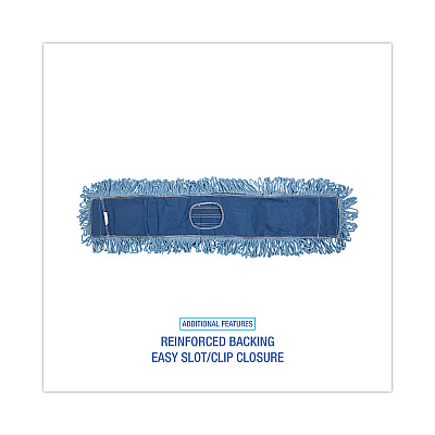 Boardwalk Dust Mop Head, Cotton/Synthetic Blend, 36 x 5, Looped-End, Blue (BWK1136)