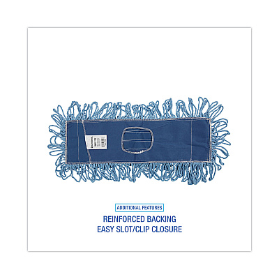 Boardwalk Mop Head, Dust, Looped-End, Cotton/Synthetic Fibers, 18 x 5, Blue (BWK1118)