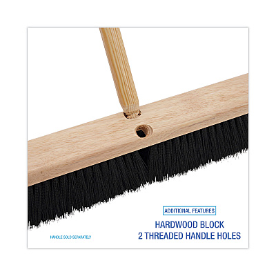 Boardwalk Floor Brush Head, 3" Black Polypropylene Bristles, 24" Brush (BWK20624)