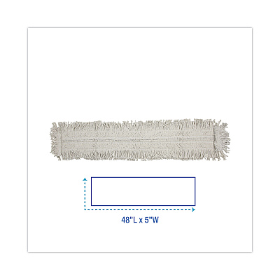 Boardwalk Mop Head, Dust, Disposable, Cotton/Synthetic Fibers, 48 x 5, White (BWK1648)
