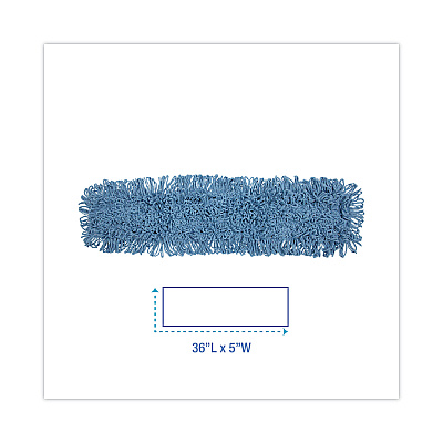 Boardwalk Dust Mop Head, Cotton/Synthetic Blend, 36 x 5, Looped-End, Blue (BWK1136)