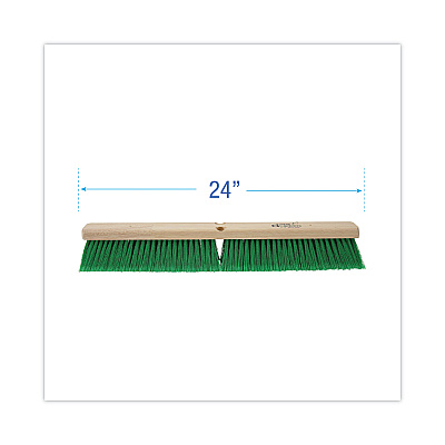 Boardwalk Floor Broom Head, 3" Green Flagged Recycled PET Plastic Bristles, 24" Brush (BWK20724)