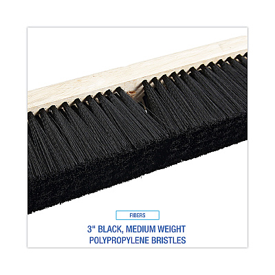 Boardwalk Floor Brush Head, 3" Black Medium Weight Polypropylene Bristles, 18" Brush (BWK20618)