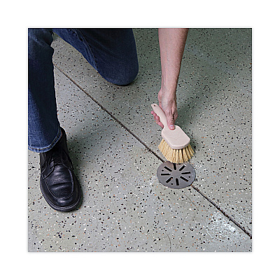 Boardwalk Utility Brush, Cream Tampico Bristles, 5.5" Brush, 3" Tan Plastic Handle (BWK4208)