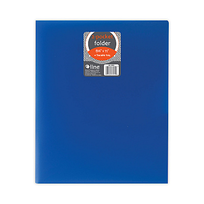 C-Line Two-Pocket Heavyweight Poly Portfolio Folder, 11 x 8.5, Blue, 25/Box (CLI33955BX)