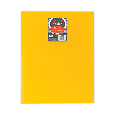 C-Line Two-Pocket Heavyweight Poly Portfolio Folder, 11 x 8.5, Yellow, 25/Box (CLI33956BX)