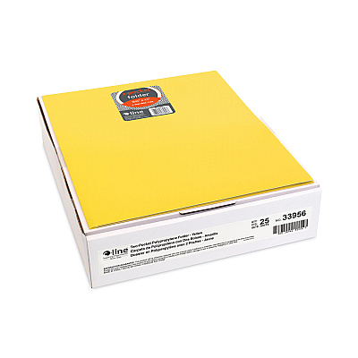 C-Line Two-Pocket Heavyweight Poly Portfolio Folder, 11 x 8.5, Yellow, 25/Box (CLI33956BX)