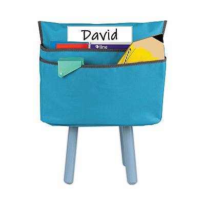 C-Line Chair Cubbies for Most Classroom Chair Styles, Medium, 16.37" x 13.5", Fabric/Vinyl, Seaside Blue (CLI10415)