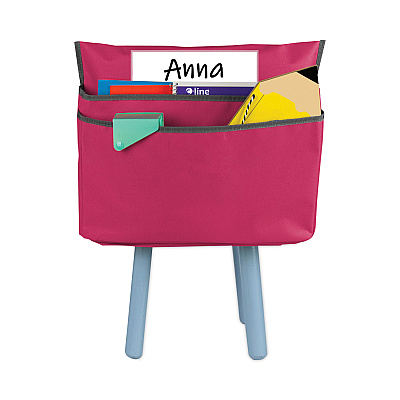 C-Line Chair Cubbies for Most Classroom Chair Styles, Large, 18 x 13.25, Fabric/Vinyl, Sunset Red (CLI10417)