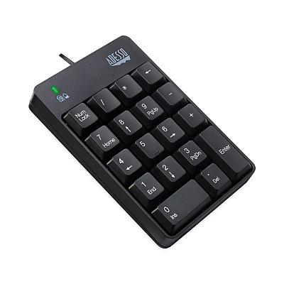 Adesso Spill-Resistant 18-Key Numeric Keypad, Black (ADEAKB601UB)