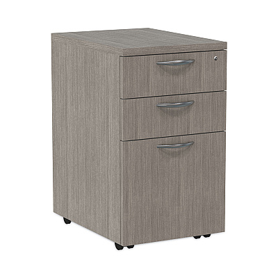 Alera Valencia Series Mobile Pedestal File, Left/Right, 3-Drawer: Box/Box/File, Legal/Letter, Gray, 15.88 x 20.5 x 28.39 (ALEVA572816GY)