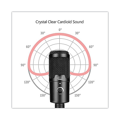 Adesso Xtream M4 Cardioid Condenser Recording Microphone, Black