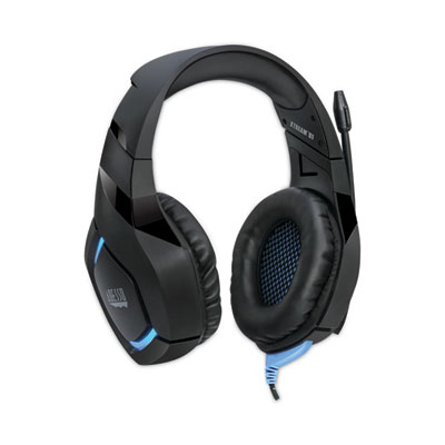 Adesso Xtream G1 Binaural Over The Head Headset, Black/Blue