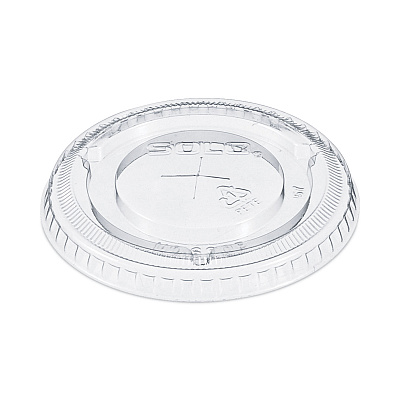 Solo Straw-Slot Cold Cup Lids, Fits 10 oz Cups, Clear, 100 Pack, 25 Packs/Carton (DCC600TS)