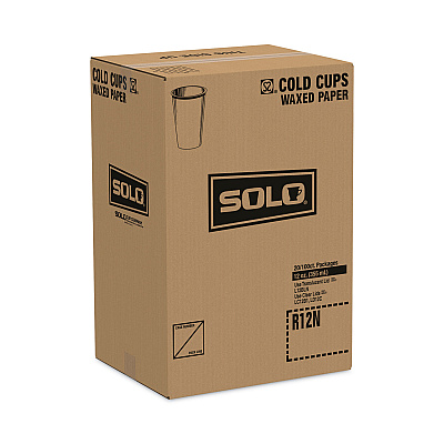 Solo Symphony Treated-Paper Cold Cups, ProPlanet Seal, 12 oz, White/Beige/Red, 100/Bag, 20 Bags/Carton (SCCR12NSYM)