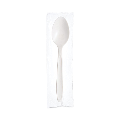 Solo Reliance Mediumweight Cutlery, Teaspoon, Individually Wrapped, White, 1,000/Carton (SCCRSW3)