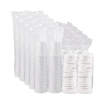 Solo Flexstyle Double Poly Food Combo Packs, 32 oz, White, Paper, 25 Cups and 25 Lids/Pack, 10 Packs/Carton (SCCKHB32A)